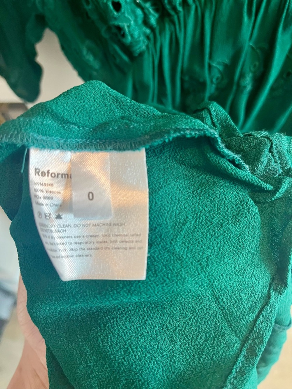 Reformation Libbie Midi Dress in Emerald Green (Size 0) - Picture 6 of 6